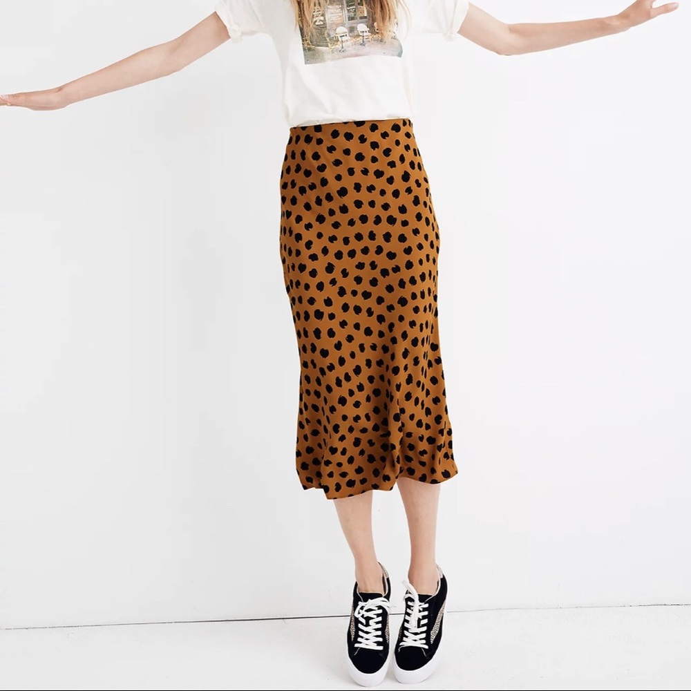 Midi Slip Skirt in Painted Spots